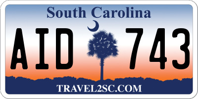 SC license plate AID743