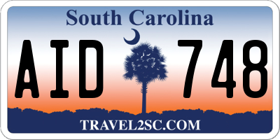 SC license plate AID748