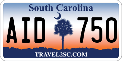 SC license plate AID750