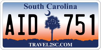 SC license plate AID751