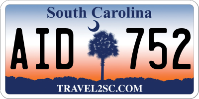 SC license plate AID752