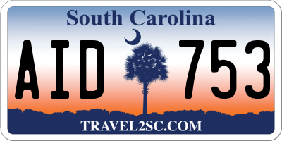 SC license plate AID753