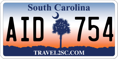 SC license plate AID754