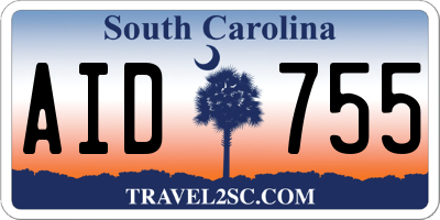 SC license plate AID755