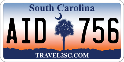 SC license plate AID756