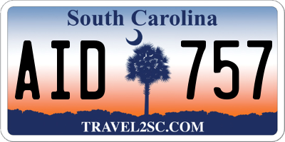 SC license plate AID757