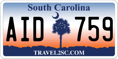 SC license plate AID759