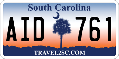 SC license plate AID761
