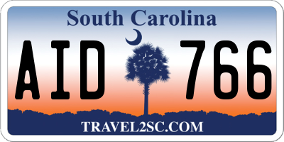 SC license plate AID766