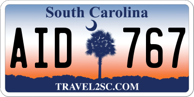 SC license plate AID767