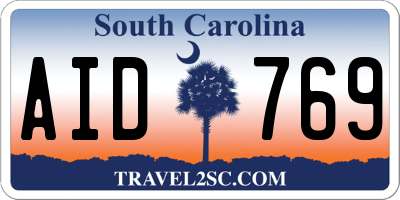 SC license plate AID769
