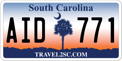 SC license plate AID771