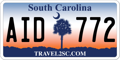 SC license plate AID772