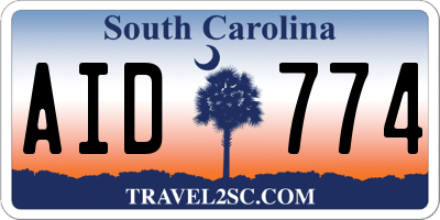 SC license plate AID774