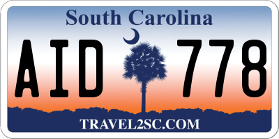 SC license plate AID778
