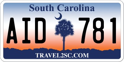 SC license plate AID781