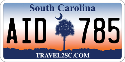 SC license plate AID785