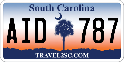 SC license plate AID787