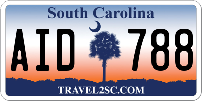 SC license plate AID788