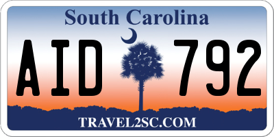 SC license plate AID792