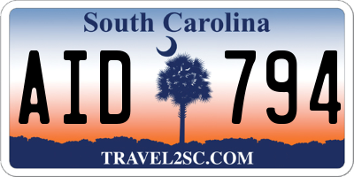 SC license plate AID794