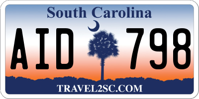 SC license plate AID798