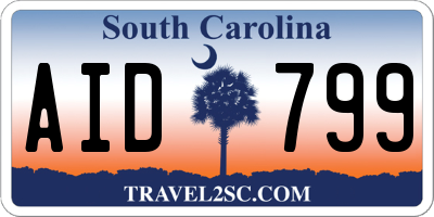 SC license plate AID799