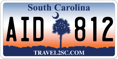 SC license plate AID812