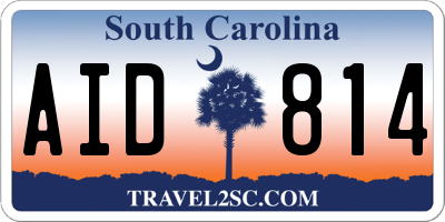 SC license plate AID814