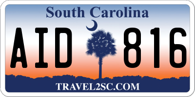 SC license plate AID816