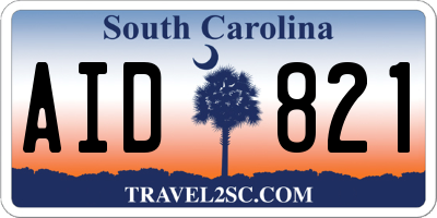 SC license plate AID821