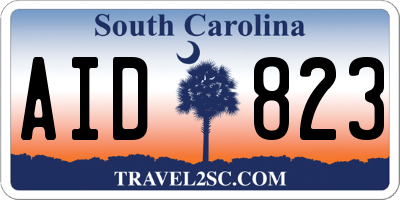 SC license plate AID823
