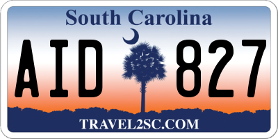 SC license plate AID827