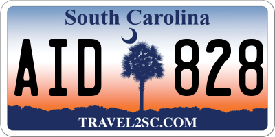 SC license plate AID828