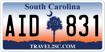 SC license plate AID831