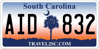 SC license plate AID832