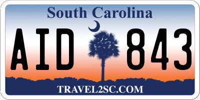 SC license plate AID843