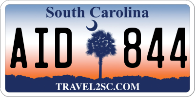 SC license plate AID844