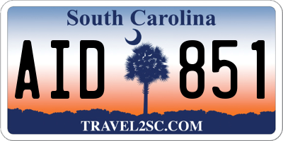 SC license plate AID851