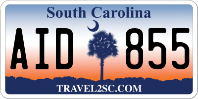 SC license plate AID855