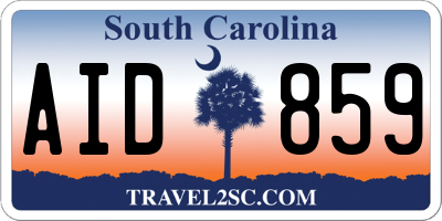 SC license plate AID859