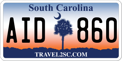 SC license plate AID860