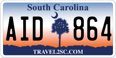 SC license plate AID864
