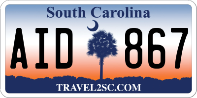 SC license plate AID867