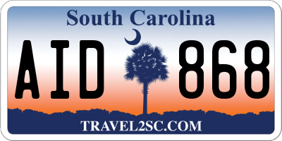 SC license plate AID868