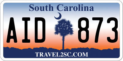 SC license plate AID873