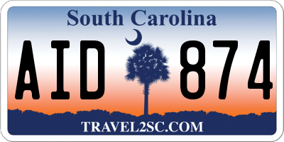 SC license plate AID874