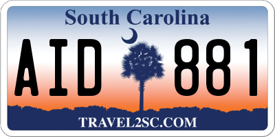 SC license plate AID881