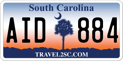 SC license plate AID884