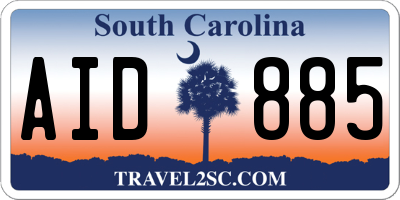 SC license plate AID885